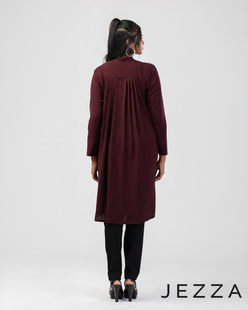 Flowy Knee-Length Polyester Top 59922